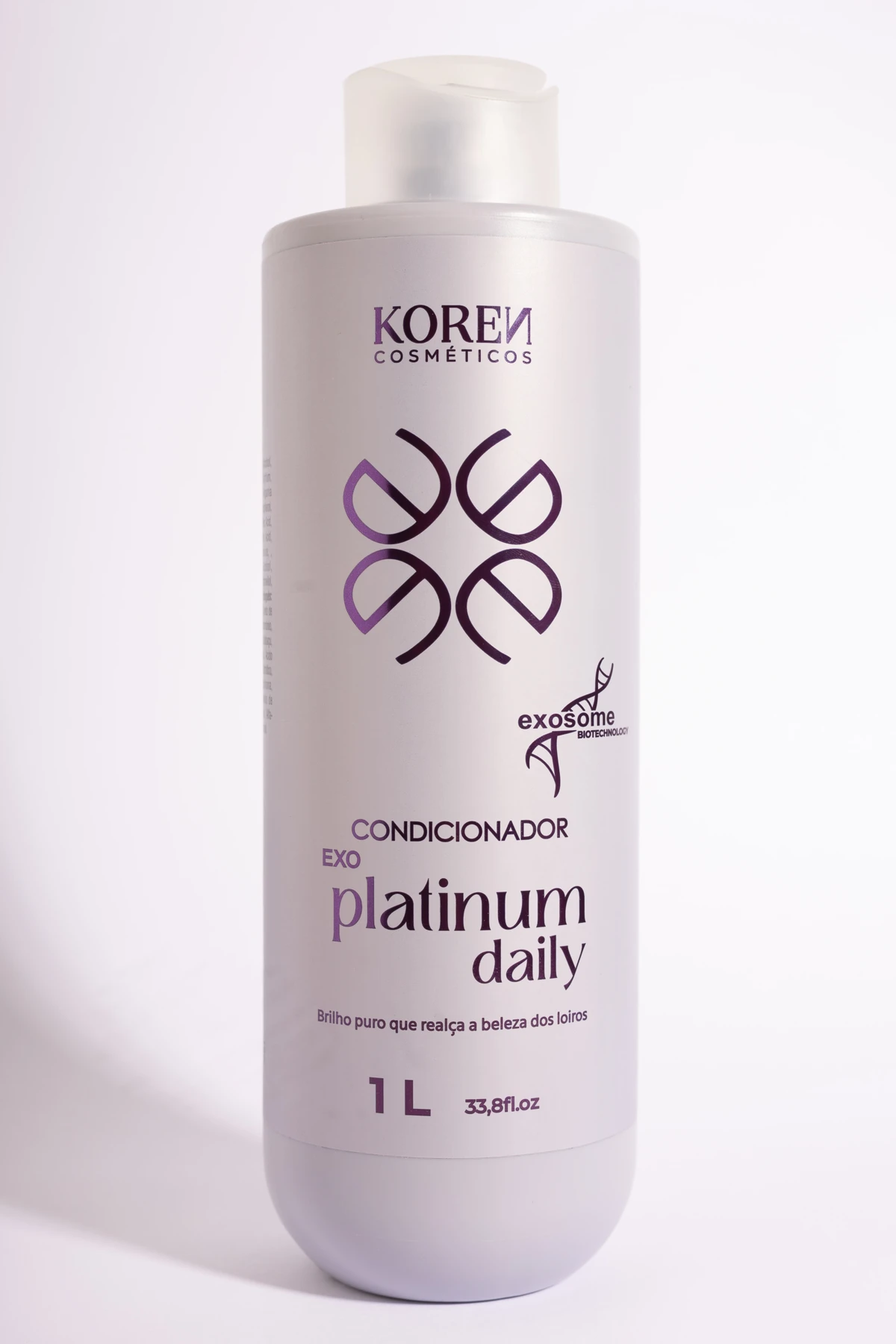 Condicionador Platinum Daily 1 L, fotografia do ensaio com fundo branco