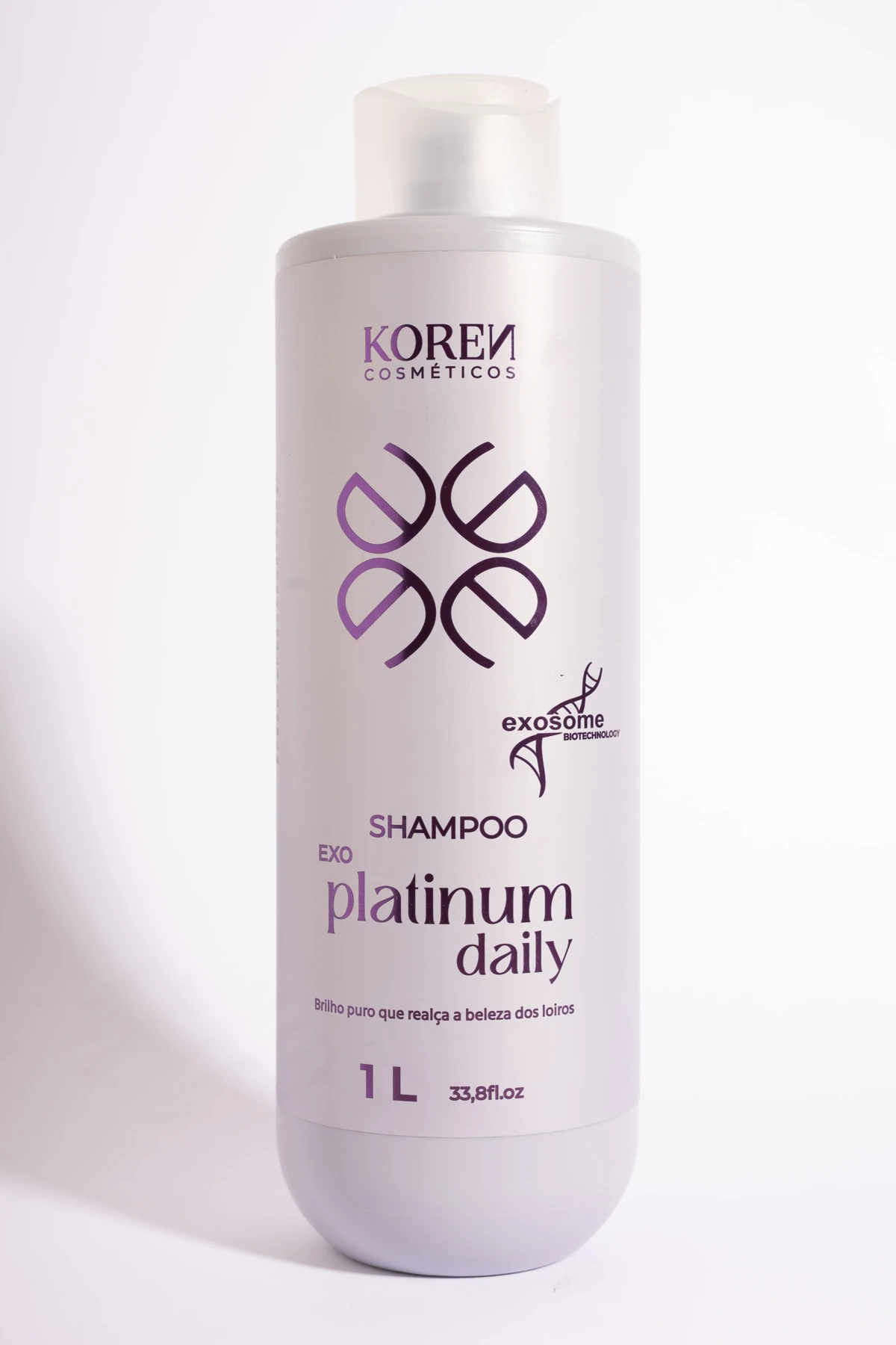 Shampoo Platinum Daily 1 L, fotografia do ensaio com fundo branco